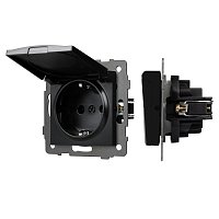 Механизм розетки влагозащищённый SCT-MCP-PL-BK-V (250V, 16A) (Arlight, -)