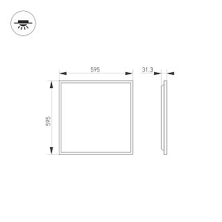 Светильник DL-TITAN-S600x600-40W Day4000 (WH, 120 deg, CRI90, 230V) (Arlight, IP54 Металл, 5 лет)
