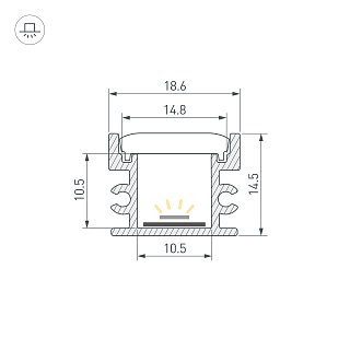 Профиль FLOOR18-H15-3000 ANOD BLACK (Arlight, Алюминий)