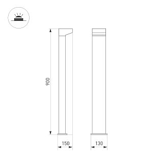 Светильник LGD-JASMUS-BOLL-H900-12W Warm3000 (BK, 93 deg, 230V) (Arlight, IP65 Металл, 3 года)