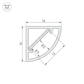 Профиль WPH-KANT-H16-2000 OPAL (Arlight, Пластик)