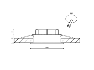 Светильник светодиодный потолочный встраиваемый наклонный, серия FA, Белый, 7,5Вт, IP54, Нейтральный белый (4000К), FA-NIA-179612EA-WH-NW