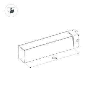 Светильник MAG-FLAT-25-L1000-30W Warm3000 (BK, 100 deg, 24V) (Arlight, IP20 Металл, 5 лет)