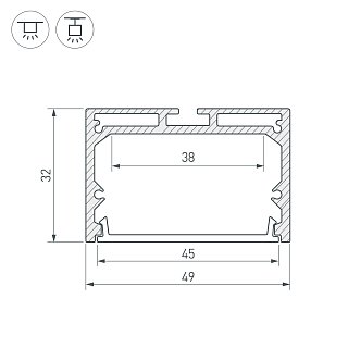Профиль SL-LINE-4932-2000 ANOD (Arlight, Алюминий)