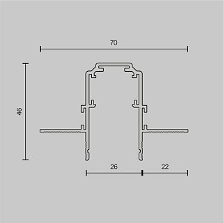 Шинопровод 2 м Exility встраиваемый под ГКЛ 12,5мм, черный