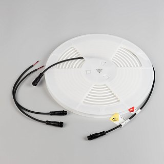 Лента герметичная WAVE-TOP-PU-A144-10x10mm 24V Warm3000 (5 W/m, IP68, 5m, wire x2) (Arlight, Вывод боковой, 3 года)