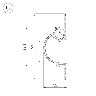 Профиль ARH-CEIL-REFLECT-2000 WHITE (Arlight, Алюминий)