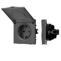 Механизм розетки влагозащищённый SCT-NOBE-MCP-SFPL-GR (230V, 16A) (Arlight, -)