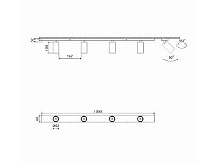 Крепление сменное М14 для светильников MINI VILLY, поворотное накладное четверное, цвет Белый, MINI-VL-M14-WH