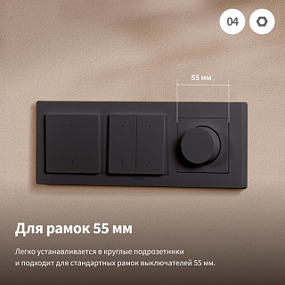 Настенный диммер H2 EU (серый) | Dimmer Switch H2 (grey)