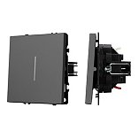 Механизм звонкового выключателя LED SWT-NOBE-MKR1-SFPL-L-GR (230V, 10A) (Arlight, Серый базальт)