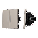 Механизм звонкового выключателя двухклавишный LED SWT-NOBE-MKR2-SFPL-L-CA (230V, 10A) (Arlight, Кашемир)