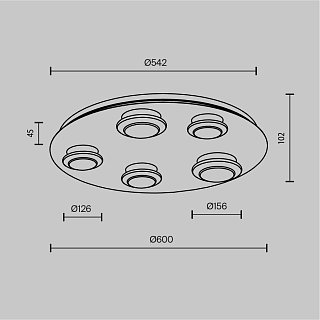 Потолочный светильник Pharao 3000К 56Вт