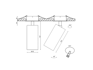 Крепление сменное М4 для светильников VILLY, поворотное встраиваемое, цвет Белый, VL-M4-WH