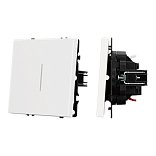 Механизм звонкового выключателя LED SWT-NOBE-MKR1-SFPL-L-WH (230V, 10A) (Arlight, Белый кварц)