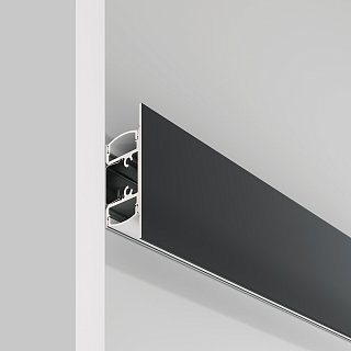 Алюминиевый профиль накладной 18×48 (Черный, 2 м), ALM-1848-B-2M