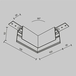 Коннектор угловой Exility накладной белый