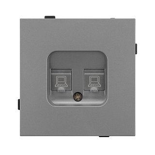 Механизм компьютерной розетки двойной SCT-TENDO-MPC2-PL-GR (RJ-45, CAT6) (Arlight, -)