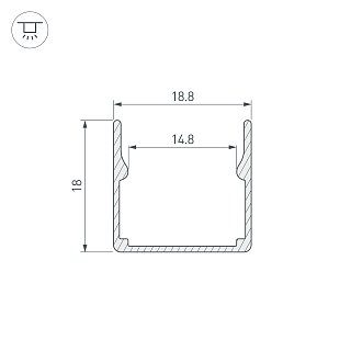 Профиль WPH-FLEX-1616-1000 ANOD (Arlight, Алюминий)