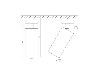 Крепление сменное М3 для светильников VILLY, поворотное накладное, цвет Черный, VL-M3-BL