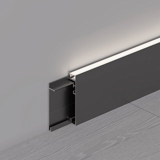 Профиль PLINTUS-H55-2000 BLACK (Arlight, Алюминий)