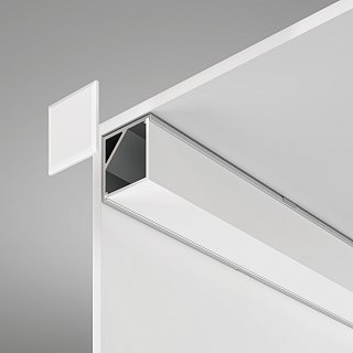 Алюминиевый профиль  накладной угловой  16×16 (Серебро, 2 м), ALM009S-2M