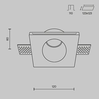 Встраиваемый светильник Gyps Modern GU10 1x35Вт