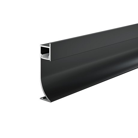 Алюминиевый профиль плинтус 53x14 (Черный, 2 м), ALM-5314-B-2M
