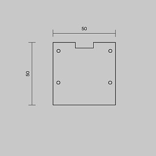 Комплект заглушек (для профиля 50×50) 2 шт., ALM-5050T-B-EC 642047