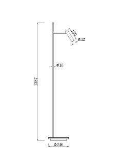 Напольный светильник (торшер) Estudo 3000К 11Вт
