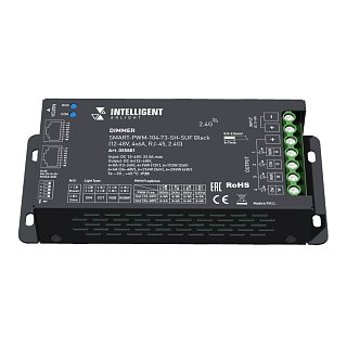 INTELLIGENT ARLIGHT Диммер SMART-PWM-104-73-SH-SUF Black (12-48V, 4x6A, RJ-45, 2.4G) (IARL, IP20 Металл, 5 лет)
