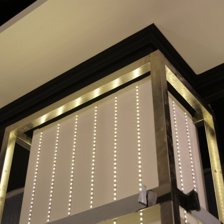 Расположение светодиодной ленты Arlight для подсветки колонн