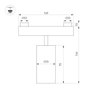 Светильник ART-INBELT-SPOT-R45-7W Day4000-MIX (BK, 25 deg, 48V, DALI) (Arlight, IP20 Металл, 3 года)