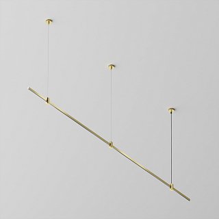 Готовая конструкция прямая на тросовых подвесах Hang без светильников и блока питания, латунь