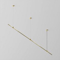 Готовая конструкция прямая на тросовых подвесах Hang без светильников и блока питания, латунь