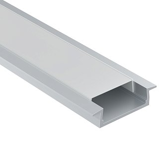 Алюминиевый профиль встраиваемый с фланцем 22×6 (Серебро, 2 м), ALM004S-2M