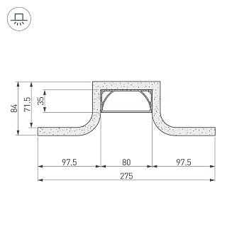 Гипсокартонный Модуль ARL-SLOT-ROUND-80-2000 (ГКЛ 12.5мм) (Arlight, -)