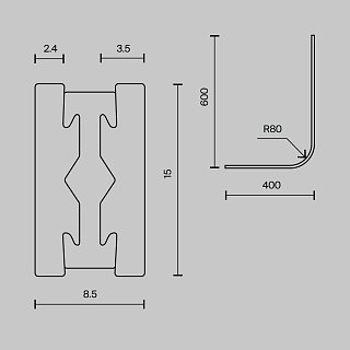 Радиусный коннектор для шинопровода Flarity платина