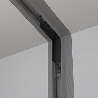 Коннектор угловой внутренний, встраиваемый под ГКЛ 12,5 мм Basity, черный