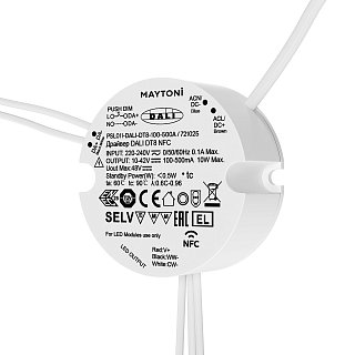 Источник тока DALI NFC DT8 10W 100-500mA +PUSH DIM