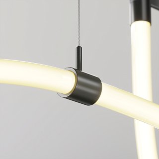 Потолочный коннектор с тросовым подвесом Tau в шинопровод Flarity черный