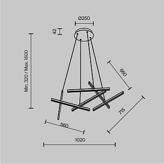Подвесной светильник Line 2600-3500К 80Вт