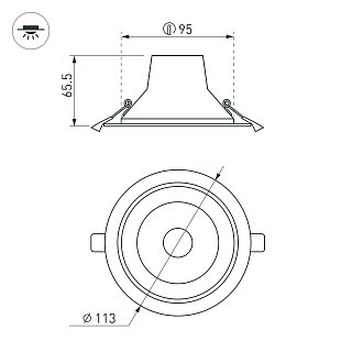 Светильник LTD-LEGEND-R115-10W Day4000 (WH, 50 deg) (Arlight, IP20 Металл, 3 года)
