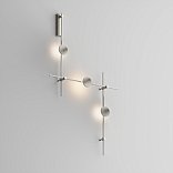 Готовая конструкция настенная прямая 1м х 1м х 1м со светильниками Plato 3 шт. и блоком питания, платина