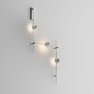 Готовая конструкция настенная прямая 1м х 1м х 1м со светильниками Plato 3 шт. и блоком питания, платина