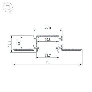 Профиль FANTOM-BENT-W23-SIDE-2000 ANOD (Arlight, Алюминий)