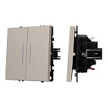 Механизм выключателя двухклавишный непроходной LED SWT-NOBE-MK02-SFPL-L-CA (230V, 10A) (Arlight, Кашемир)