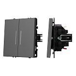 Механизм выключателя двухклавишный проходной LED SWT-NOBE-MKP2-SFPL-L-GR (230V, 10A) (Arlight, -)