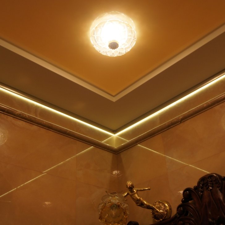 Светодиодные линии света на основе светодиодной ленты и алюминиевого профиля с матовым экраном