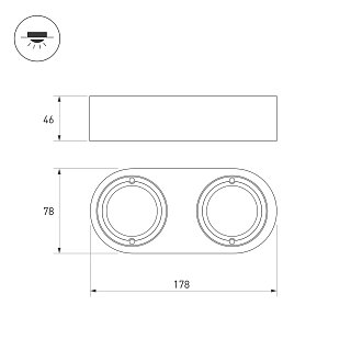 Корпус PLURIO-BASE-SURFACE-RS179x78 (BK, 1-2, 200mA) (Arlight, IP20 Металл, 3 года)